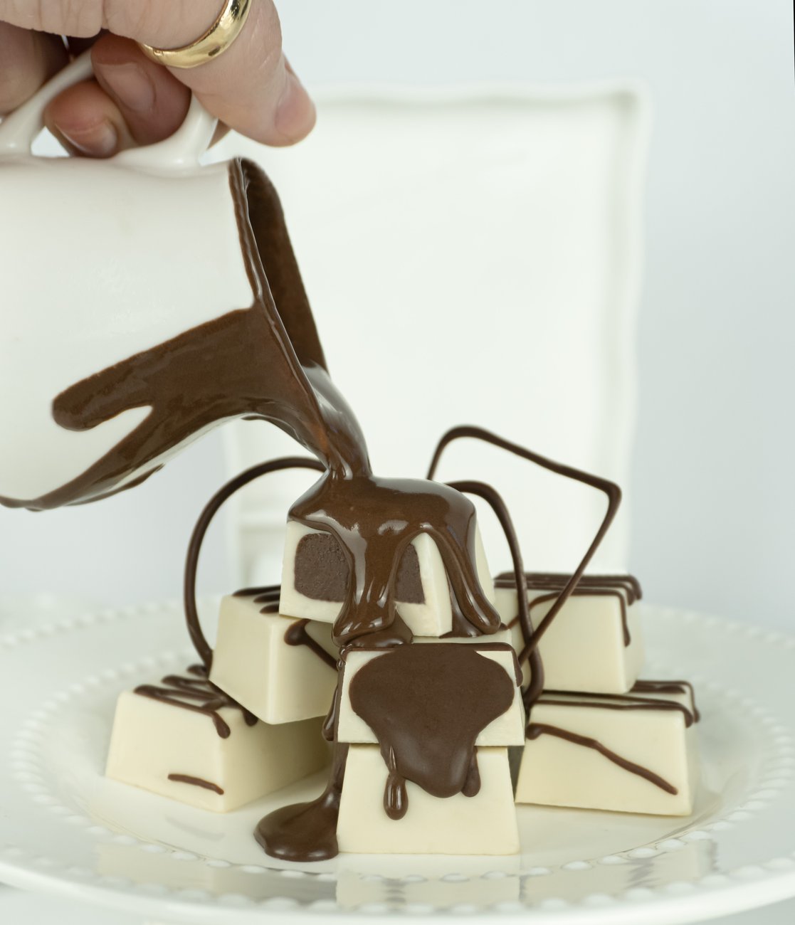 Bombons de chocolate branco