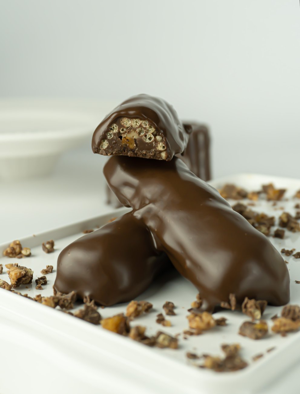 Bombons recheados cortados